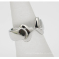 Acier inoxydable petite taille mignon anneau de fiançailles en argent pour fiançailles pour femmes coeur forme ouvert manchette bijoux bijoux bague